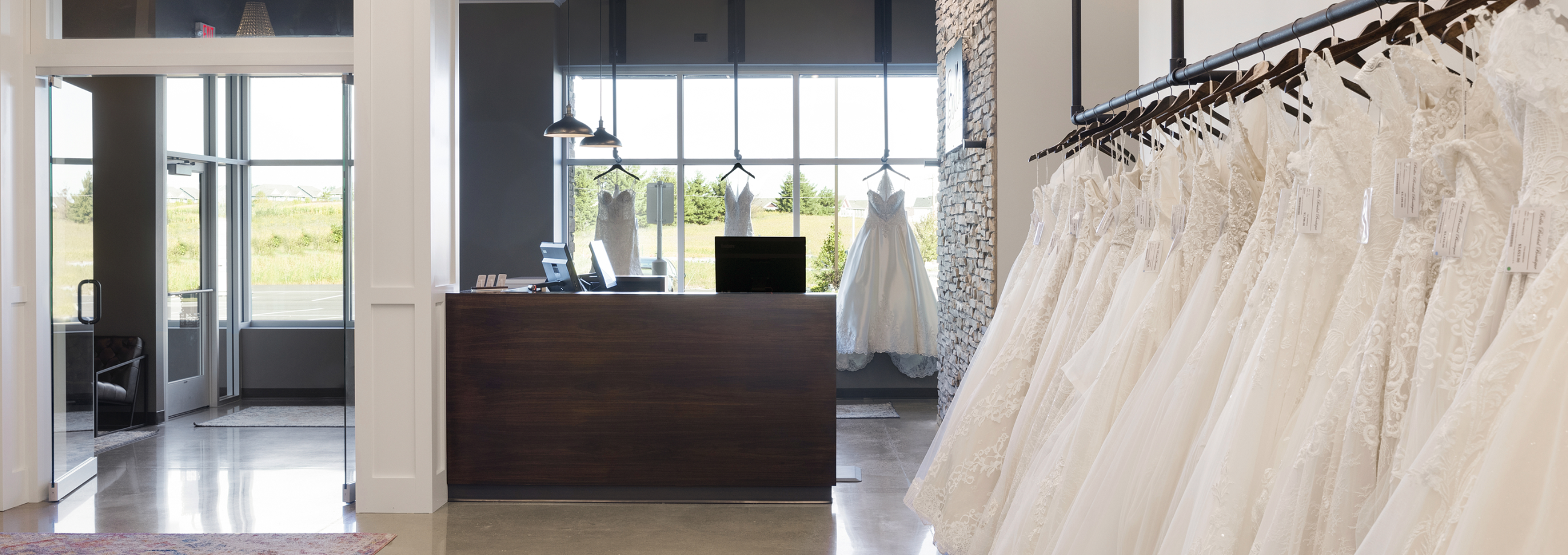 Photo of the showroom interior. Mobile image