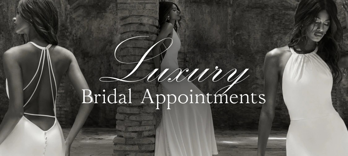 Model wearing a Wilderly Bride F366 gown mobile banner
