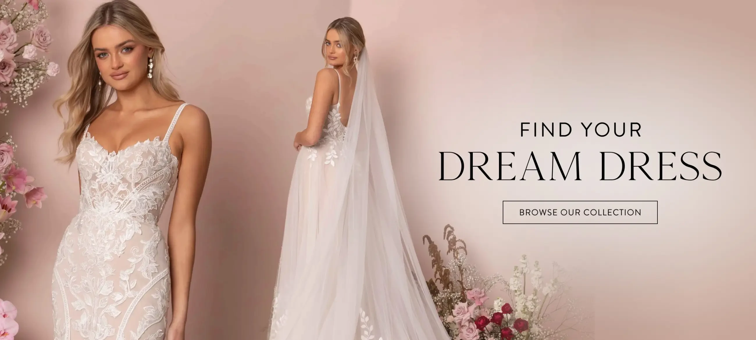 spring 2026 banner - bride wearing lace wedding gown