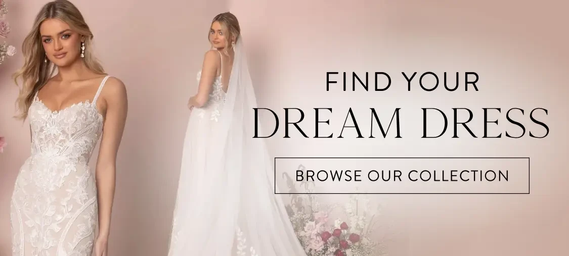 spring 2026 banner - bride wearing lace wedding gown